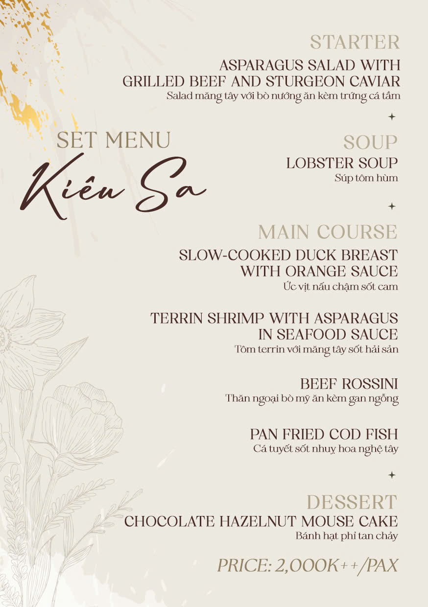 set menu