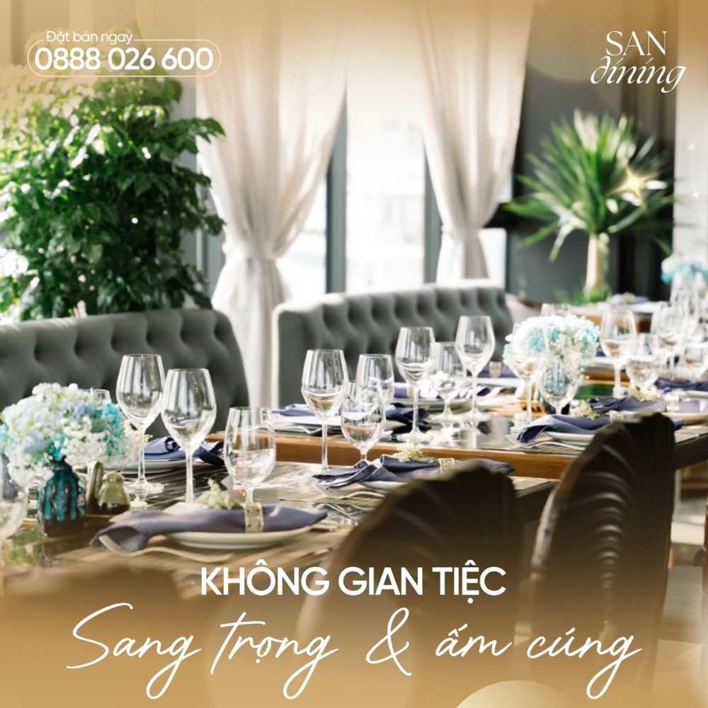 Không gian tiệc sang trọng, ấm cúng