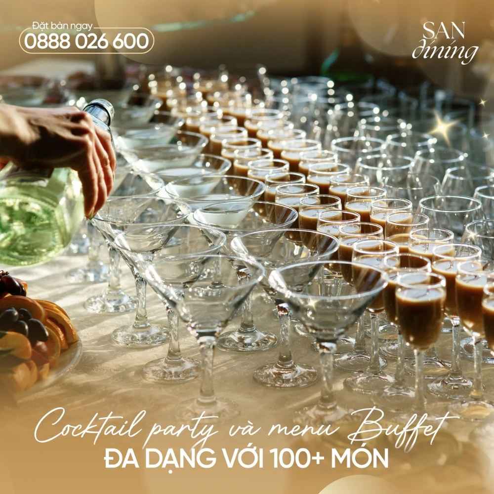 Cocktail Party, menu Buffet đa dạng với 100+ món